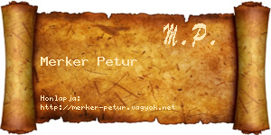 Merker Petur névjegykártya